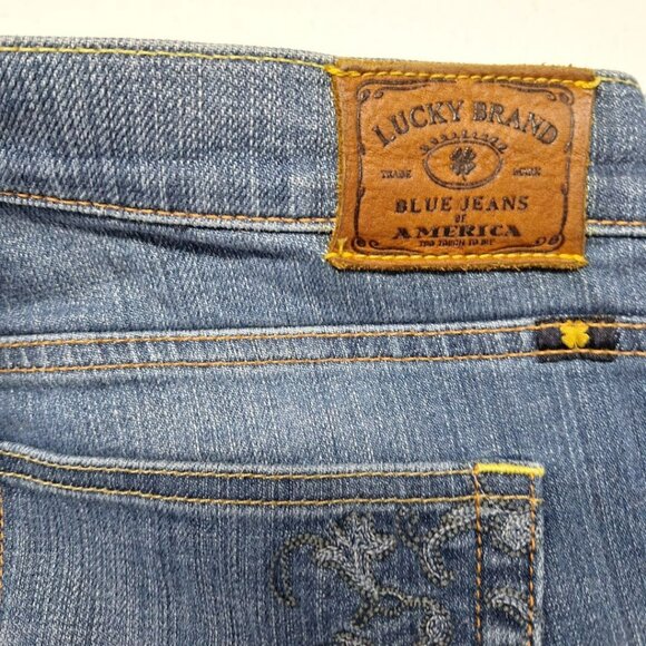 Lucky Brand Denim‎ Jeans Blue Embroidered Pockets Womens 18 Wide x 34 Long - Picture 7 of 10